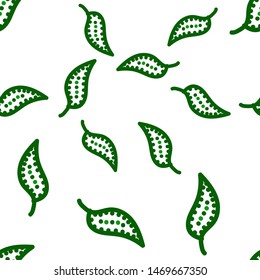 Original Seamless pattern green foliage with swirl. Can be used for printing on packaging, bags, cups, laptop, box, etc. Pattern under the mask. Vector.