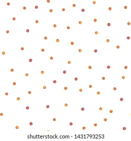 Original Seamless Pattern Polka Dots of yellow with purple colors. Perfect for your design, textile, pattern fills, box, posters, cards, web page background etc. Pattern under the mask. Vector.