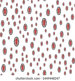 Original Seamless pattern Smear paint red color in black frame. Perfect for your design, textile, pattern fills, box, posters, cards, web page background etc. Pattern under the mask. Vector.