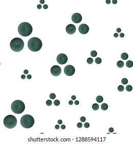 Original Seamless Pattern Triangle of Dots Very dark desaturated cyan lime green. Use this pattern for design, textile,  pattern fills, posters, cards, web page background etc. Pattern under the mask.