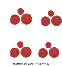 Original Seamless Pattern Triangle of Dots Moderate red. Use this Endless pattern for your design, textile,  pattern fills, posters, cards, web page background etc. Pattern under the mask. Vector.