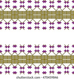 original seamless patterns for embroidery. floral theme. Pixel Mosaic. vector illustration. for the textile industry, home crafts