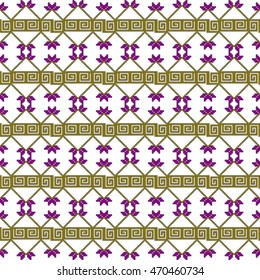 original seamless patterns for embroidery. floral theme. Pixel Mosaic. vector illustration. for the textile industry, home crafts