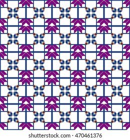 original seamless patterns for embroidery. floral theme. Pixel Mosaic. vector illustration. for the textile industry, home crafts