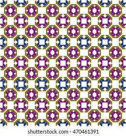 original seamless patterns for embroidery. floral theme. Pixel Mosaic. vector illustration. for the textile industry, home crafts