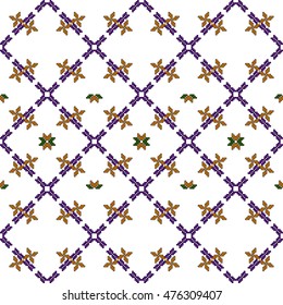 original seamless patterns for embroidery. floral theme. Pixel Mosaic. vector illustration. boho art for printing