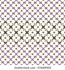 original seamless patterns for embroidery. floral theme. Pixel Mosaic. vector illustration. boho art for printing