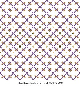 original seamless patterns for embroidery. floral theme. Pixel Mosaic. vector illustration. boho art for printing