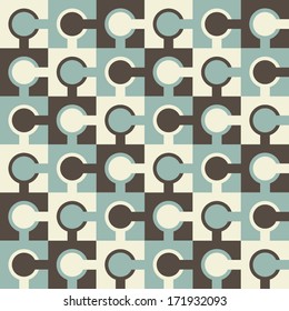 Original seamless puzzles pattern blue and brown vector background and texture