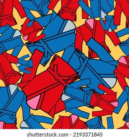 Original seamless Texture Pattern martial arts for print on Sports equipment of fighters. Vector, EPS.