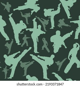 Original seamless Texture Pattern martial arts for print on Sports equipment of fighters. Vector, EPS.