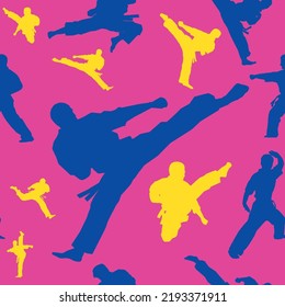 Original seamless Texture Pattern martial arts for print on Sports equipment of fighters. Vector, EPS.
