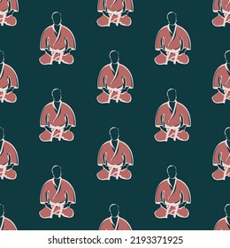 Original seamless Texture Pattern martial arts for print on Sports equipment of fighters. Vector, EPS.