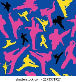 Original seamless Texture Pattern martial arts for print on Sports equipment of fighters. Vector, EPS.