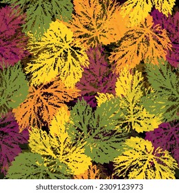 Original seamless tropical pattern with bright green and yellow plants and leaves on a dark background.  for wrappers, wallpapers, postcards, greeting cards, wedding invites, romantic events.