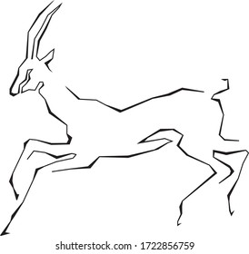Original sharp lines make up antelope silhouette