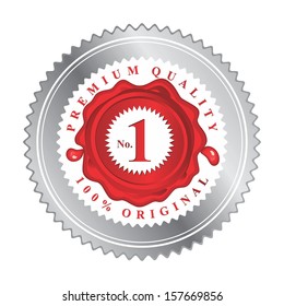 original silver red wax label art