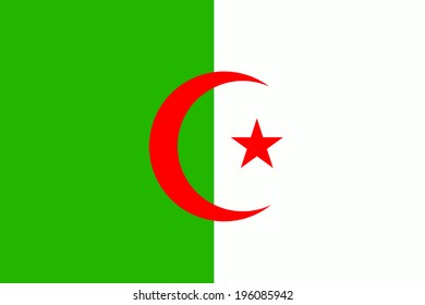 original and simple Algeria flag isolated vector in official colors and Proportion Correctly 