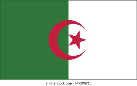 original and simple Algeria flag isolated vector in official colors and Proportion Correctly