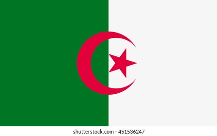 original and simple Algeria flag isolated vector in official colors and Proportion Correctly.