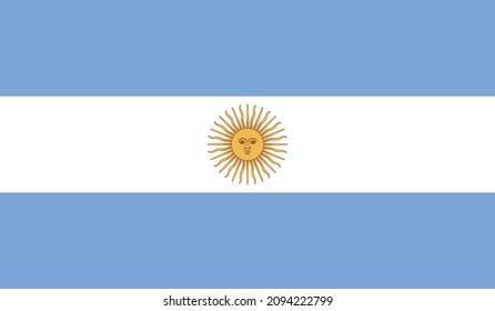 Original und einfache argentinische Flagge einzeln auf Vektorgrafik in offiziellen Farben und Proportion Richtig