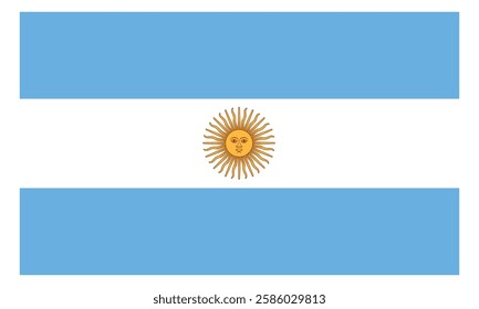 Original and simple Argentina flag isolated vector in official colors and Proportion Correctly.