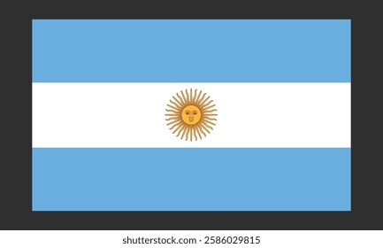 Original and simple Argentina flag isolated vector in official colors and Proportion Correctly.