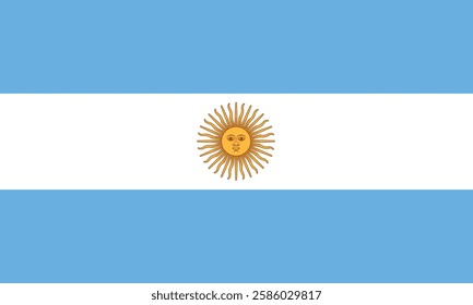 Original and simple Argentina flag isolated vector in official colors and Proportion Correctly.