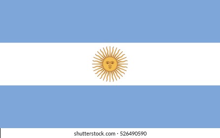 original and simple Argentina flag isolated vector in official colors and Proportion Correctly