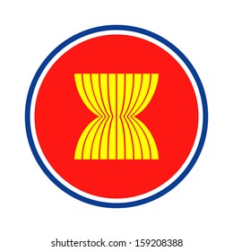 Original And Simple Asean Economic Community Icon Isolated Vector In Official Colors And Proportion Correctly On White Background (AEC Icon)