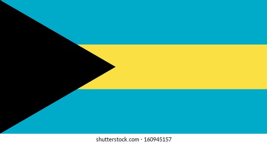 original and simple Bahamas flag isolated vector in official colors and Proportion Correctly