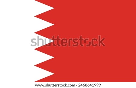 Original and simple Bahrain flag isolated vector in official colors and Proportion Correctly. Accurate dimensions and official colors. 