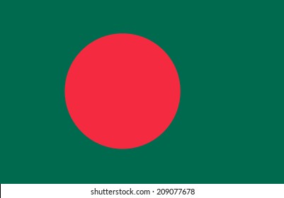 Original and simple Bangladesh flag vector illustration isolated in official colors and Proportion Correctly. National symbol of country in Asia.