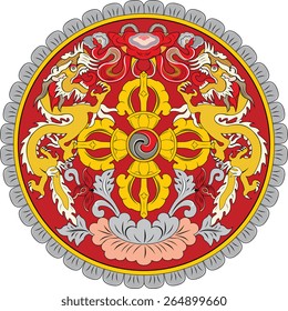 original and simple Bhutan Emblem isolated vector in official colors and Proportion Correctly