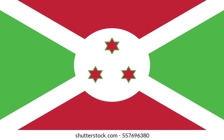 original and simple Burundi flag isolated vector in official colors and Proportion Correctly