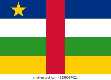 original and simple Central African Republic flag isolated vector in official colors and Proportion Correctly