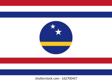 original and simple Curacao Governor's Standard flag isolated vector in official colors and Proportion Correctly