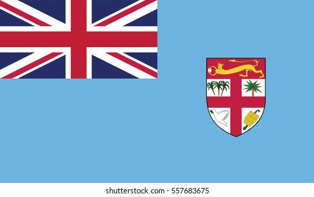 original and simple Fiji flag isolated vector in official colors and Proportion Correctly