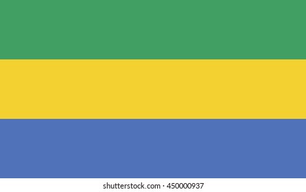 original and simple Gabon flag isolated vector in official colors and Proportion Correctly