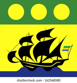 original and simple Gabon Presidential Standard flag (1960 - 1990) isolated vector in official colors and Proportion Correctly