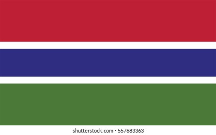 original and simple Gambia flag isolated vector in official colors and Proportion Correctly