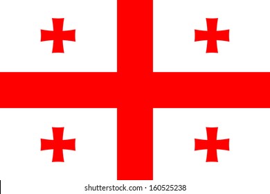 original and simple  Georgia flag / Five Cross Flag isolated vector in official colors and Proportion Correctly
