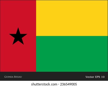 original and simple Guinea Bissau vector flag isolated in official colors and Proportion Correctly