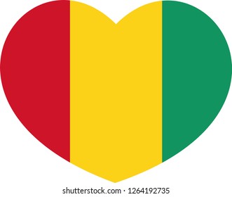 original and simple Guinea flag isolated vector in official colors and Proportion Correctly. Guinea flag, Heart vector, sticker, eps10