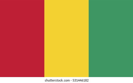 original and simple Guinea flag isolated vector in official colors and Proportion Correctly
