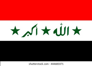original and simple Iraq flag 2008 - present isolated vector in official colors and Proportion Correctly