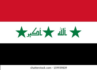original and simple Iraq old flag 2004 - 2008 isolated vector in official colors and Proportion Correctly