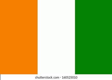 original and simple Ivory Coast flag isolated vector in official colors and Proportion Correctly