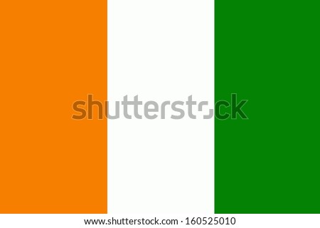 original and simple Ivory Coast flag isolated vector in official colors and Proportion Correctly