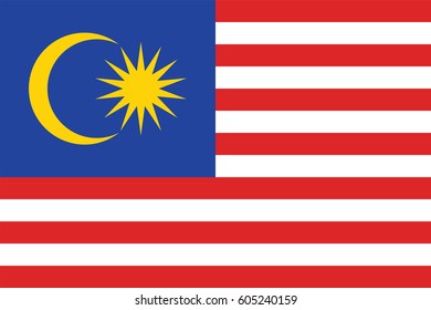 original and simple Malaysia flag isolated vector in official colors and Proportion Correctly The Malaysia is a member of Asean Economic Community (AEC)